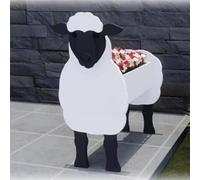 KWQBHW Pot de Fleurs en Forme de Vache, Cheval, Zèbre, Chèvre, Mouton, âne, Joli Pot de Fleurs en Bois pour Décoration de Jardin Intérieur et Extérieur(Mouton)