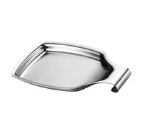 KWQBHW Repose-cuillère en Acier Inoxydable, Support de Spatule à Cuillère pour Comptoir de Cuisine, Repose-ustensile avec Fond Carré pour Dessus de Cuisinière pour la Cuisine(Argent)