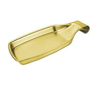 KWQBHW Repose-cuillère en Acier Inoxydable, Support de Spatule à Cuillère pour Comptoir de Cuisine, Repose-ustensile avec Fond Carré pour Dessus de Cuisinière pour la Cuisine(Or)