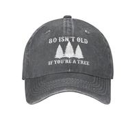KWQDOZF 80 Ans, ce n'est Pas Vieux si Vous êtes Un Arbre, Casquette de Baseball pour Homme, Casquette Amusante