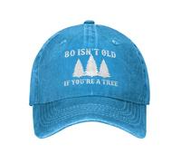 KWQDOZF 80 Ans, ce n'est Pas Vieux si Vous êtes Un Arbre, Casquette de Baseball pour Homme, Casquette Amusante