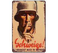 KWQDOZF Affiches de soldats de la Seconde Guerre mondiale, propagande historique, plaque en métal vintage, décoration murale pour maison, bar, pub, club, homme, caverne, chambre, garage, 20 x 30 cm