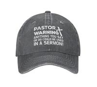 KWQDOZF Avertissement du Pasteur : Tout ce Que Vous Dites, Chapeau pour Femmes, Casquette de Papa, Casquette Cool