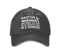 KWQDOZF Avertissement du Pasteur : Tout ce Que Vous Dites, Chapeau pour Femmes, Casquette de Papa, Casquette Cool