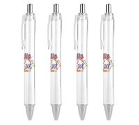 KWQDOZF Bienvenue à l'école ! Premier jour d'école : stylos à bille rétractables à pointe fine (0,5 mm), écriture fluide, encre gel noire (lot de 4).