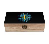 KWQDOZF Boîte de rangement en bois « Laisse aller, laisse Dieu » - Organisateur de bijoux décoratif - Coffret à souvenirs