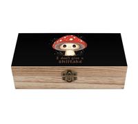 KWQDOZF Boîte de rangement en bois Shiitake avec couvercle, boîte de rangement décorative pour bijoux, je m'en fiche