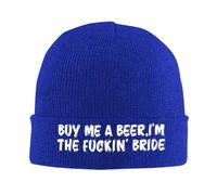 KWQDOZF Bonnet d'hiver « Achetez-Moi Une bière ! Je suis la mariée » pour Homme et Femme, Bonnet de Ski Ample à Revers tricoté, Noir