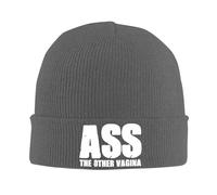 KWQDOZF Bonnet d'hiver Ass The Other Vagina pour Homme et Femme, Bonnet de Ski Chaud et Confortable en Tricot à Revers, Noir