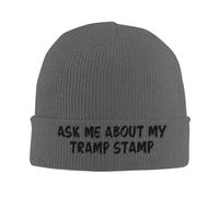 KWQDOZF Bonnet d'hiver « Demandez-Moi des informations sur Mon Tramp Stamp » pour Homme et Femme, Bonnet de Ski Ample à Revers Tricot