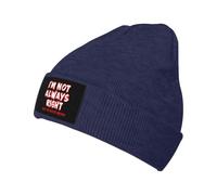 KWQDOZF Bonnet d'hiver « J'Ai Raison, mais Je n'ai jamais tort » pour Homme et Femme, Bonnet de Ski tricoté, Noir