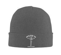 KWQDOZF Bonnet d'hiver « Jésus t'aime, mais Je ne Vais Pas toi-même » pour Homme et Femme, Bonnet tricoté à Revers, Noir
