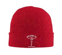 KWQDOZF Bonnet d'hiver « Jésus t'aime, mais Je ne Vais Pas toi-même » pour Homme et Femme, Bonnet tricoté à Revers, Noir