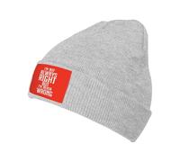 KWQDOZF Bonnet d'hiver Vintage « J'Ai Raison mais Je n'ai jamais tort » pour Homme et Femme, Bonnet de Ski tricoté, Noir