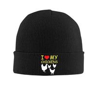 KWQDOZF Bonnet tricoté « J'aime Mes Poules », Bonnet Chaud d'hiver à Revers, Bonnet pour Homme et Femme
