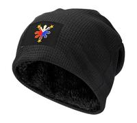 KWQDOZF Bonnet Unisexe aux Couleurs du Drapeau philippin, doublé Polaire, idéal pour l'hiver.