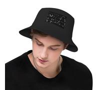 KWQDOZF Bonnets de pêcheur Black Music Notes pour Hommes - Chapeaux de pêche et Chapeaux Seau de Protection Solaire, idéaux pour la Plage, Le Safari et l'extérieur