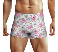 KWQDOZF Boxer pour Homme avec Dessin animé de Poulpe Mignon, Carlin, Chiot Mignon, caleçon Boxeur Extensible, sous-vêtement de Sport, Confortable, Coupe Flexible, XS-4XL