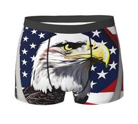 KWQDOZF Boxer pour Homme avec imprimé Drapeau Aigle à tête Blanche, caleçon Boxer Confortable et Doux pour Homme, évacuant l'humidité et Respirant