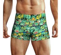KWQDOZF Boxer pour Homme avec Motif de Grenouilles et de Dinosaures Mignons et animés, caleçon de Sport Extensible, Confortable et Flexible, avec Poche et Support, XS-4XL