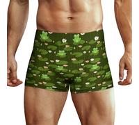 KWQDOZF Boxer pour Homme avec Motif de Grenouilles, Lotus, Dinosaures Mignons, caleçons de Sport élastiques, Confortables, avec Support de Poche, XS-4XL
