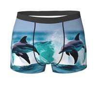 KWQDOZF Boxer pour Homme Dolphins in The Sea 1 - Impression intégrale, Tissu élastique et Confort Durable