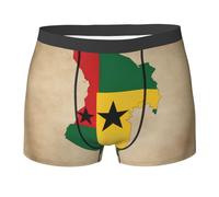 KWQDOZF Boxer pour Homme imprimé Carte du Togo avec Deux étoiles Noires, caleçon Boxeur Doux pour Homme, évacuant l'humidité et Respirant