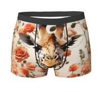 KWQDOZF Boxer pour Homme sous-vêtement Respirant Boxer pour Homme Girafe Parmi Les Fleurs Boxers Comfort Soft Trunk