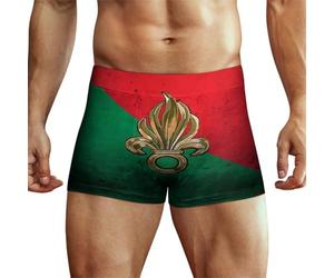 KWQDOZF Boxer Respirant pour Homme avec Drapeau de la Légion étrangère, Tissu en Soie de Lait Doux, sous-vêtements de Sport d'été