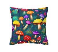 KWQDOZF Bright Mushrooms Arts Housse de Coussin Douce et Confortable avec Fermeture éclair cachéeparfaite pour Les canapésles chaises et la décoration de la Maison Bright Mushrooms Arts