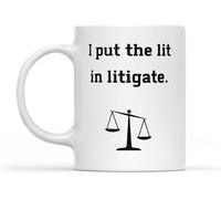 KWQDOZF Cadeau pour avocat, cadeau pour juriste : Mug « Je mets le feu aux poudres » (325 ml) - Mug fantaisie en céramique imprimé recto verso avec anse - Idéal pour le café, le thé ou le lait