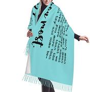 KWQDOZF Cadeaux humoristiques pour maman, châles et étoles doux à franges « Je t’aime le plus quand je te dis que je t’aime encore plus » (bleu)