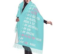 KWQDOZF Cadeaux humoristiques pour maman, châles et étoles doux à franges « Je t’aime le plus quand je te dis que je t’aime encore plus » (bleu)