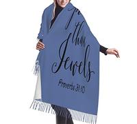 KWQDOZF Cadeaux pour futur papa, citations bleues : « Si vous êtes en paix dans le présent », écharpes, châles et étoles inspirants et spirituels à pompons.