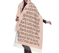 KWQDOZF Cadeaux pratiques pour femmes, châle pashmina rose à franges, symbole religieux chrétien inspirant de bénédiction.