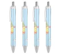 KWQDOZF Cartes de Corée du Sud, stylos à bille rétractables noirs, pointe moyenne