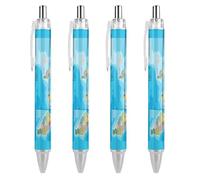 KWQDOZF Cartes du Cap-Vert, stylos à bille rétractables à clic noir, pointe moyenne