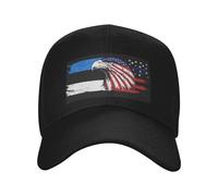 KWQDOZF Casquette de Baseball américaine et estonienne avec Aigle et Drapeau estonien, Ajustable, pour Femmes et Hommes