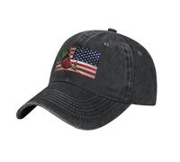 KWQDOZF Casquette de Baseball avec Drapeau américain et Drapeau de Saint-Kitts-et-Nevis pour Hommes et Femmes, Style Vintage, en Deni