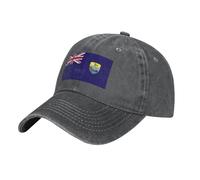 KWQDOZF Casquette de Baseball Noire Ajustable avec Drapeau de Sainte-Hélène pour Hommes et Femmes, Style « Dad Hat », modèle « Dad ha