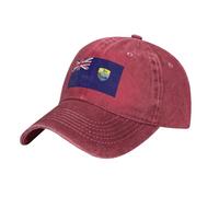 KWQDOZF Casquette de Baseball Noire Ajustable avec Drapeau de Sainte-Hélène pour Hommes et Femmes, Style « Dad Hat », modèle « Dad ha