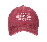 KWQDOZF Casquette de Baseball pour Homme, Directeur de Feux d'artifice, If I Run You Run