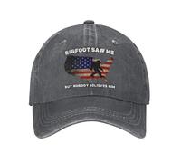 KWQDOZF Casquette de Baseball Vintage délavée Bigfoot m'a vu, mais Personne ne Le croit 2, pour Homme et Femme, Classique et ajustabl