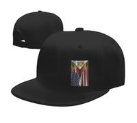 KWQDOZF Casquette de Camionneur Ajustable à visière Plate, Classique, avec Drapeau de l'amitié américaine et zimbabwéenne, pour Homme
