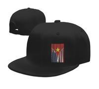 KWQDOZF Casquette de Camionneur réglable à visière Plate avec Drapeau de l'amitié américaine et vietnamienne Classique pour Homme et