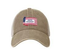 KWQDOZF Casquette de Camionneur Unisexe délavée avec Drapeaux américains du 250e Anniversaire, Casquette de Baseball réglable en Mail