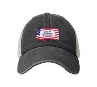KWQDOZF Casquette de Camionneur Unisexe délavée avec Drapeaux américains du 250e Anniversaire, Casquette de Baseball réglable en Mail