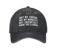 KWQDOZF Ce n'est Pas Mon Cirque, Mes singes, mais Je connais définitivement Les Clowns, Chapeau pour Femme, Casquette de Baseball