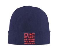 KWQDOZF C'est ma faute si tu pensais Que j'étais Normal, C'est de ta faute. Bonnet d'hiver pour Homme et Femme, Bonnet tricoté, Noir