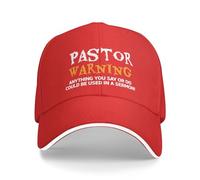 KWQDOZF Chapeau « Pasteur Avertissement Tout ce Que Vous Dites » pour Hommes, Casquette de Papa